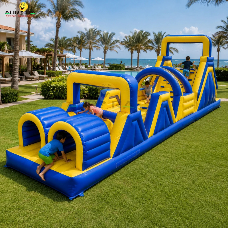 Kids Outdoor House With Slide - Nuovo Stile Percorso a Ostacoli Gonfiabile