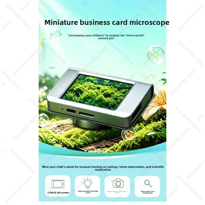 Kids Outdoor Microscope - Microscopio digitale portatile con schermo, lente