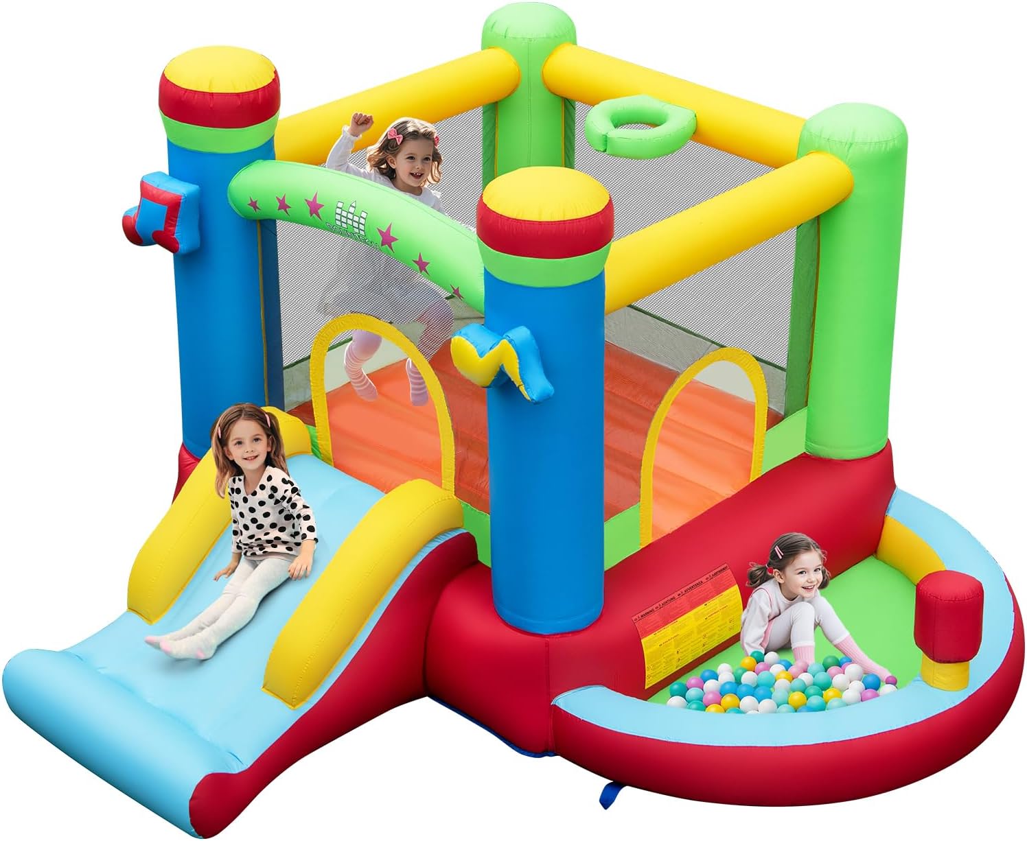 Kids Outdoor Jumping - Casa Gonfiabile con Piscina di Palline,