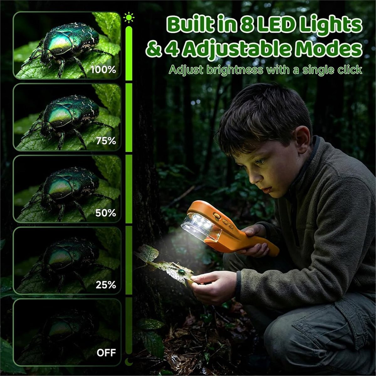 Kids Outdoor Microscope - Microscopio Portatile 500X per Bambini, Esploratore