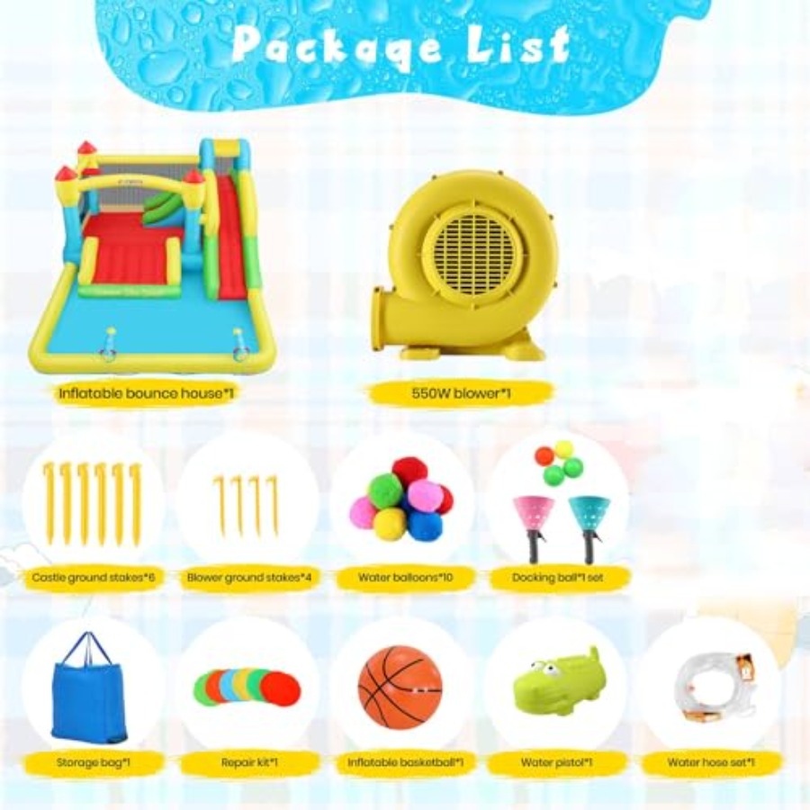 Castello gonfiabile acquatico  - Kids Outdoor House With Slide recensione e prezzo