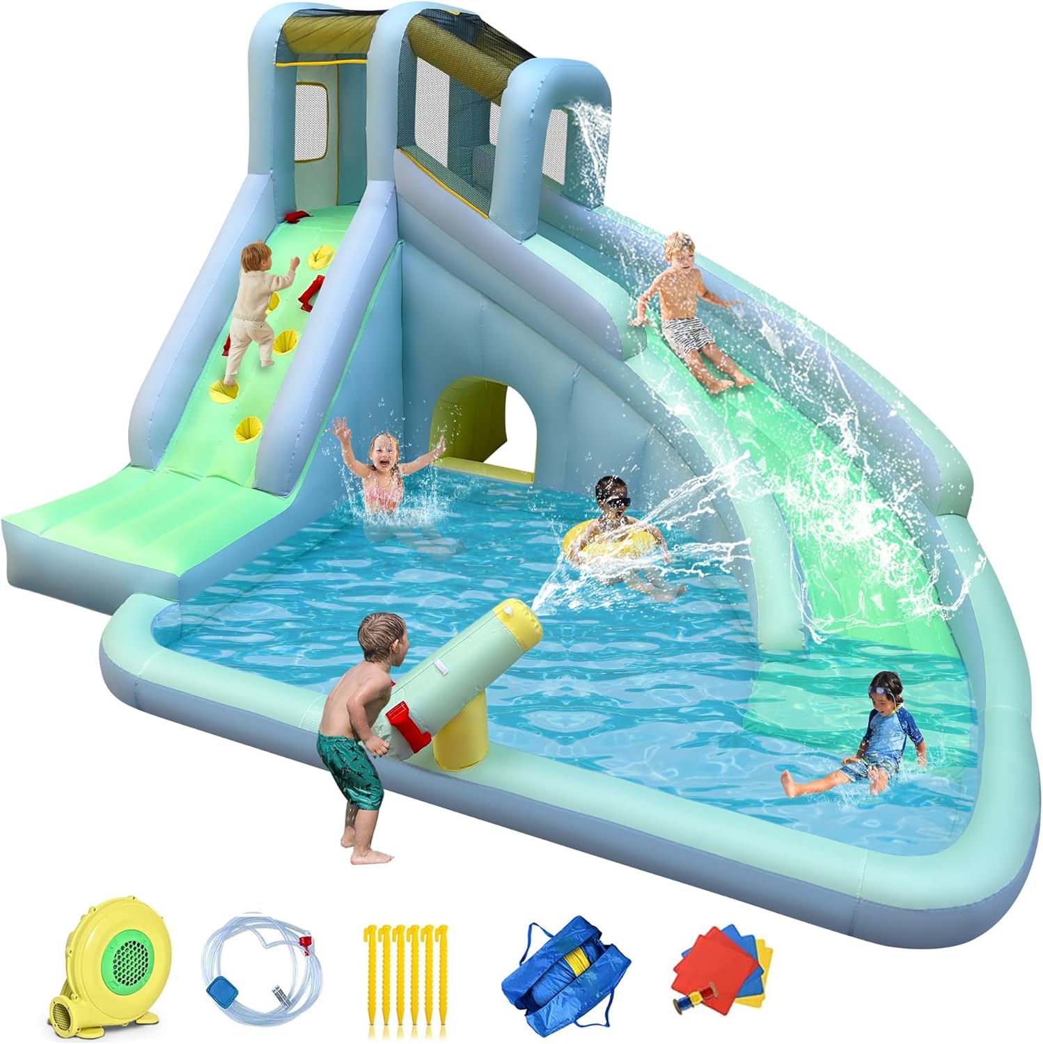 Parco Acquatico Gonfiabile 6-i - Kids Outdoor House With Slide recensione e prezzo