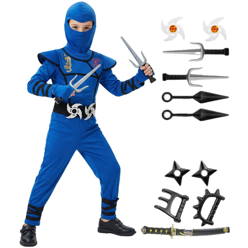 Costume da ninja nero e blu pe - Kids Outdoor Ninja Equipment recensione e prezzo