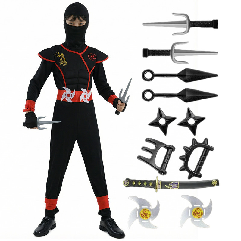 Costume da ninja nero e blu pe - Kids Outdoor Ninja Equipment recensione e prezzo
