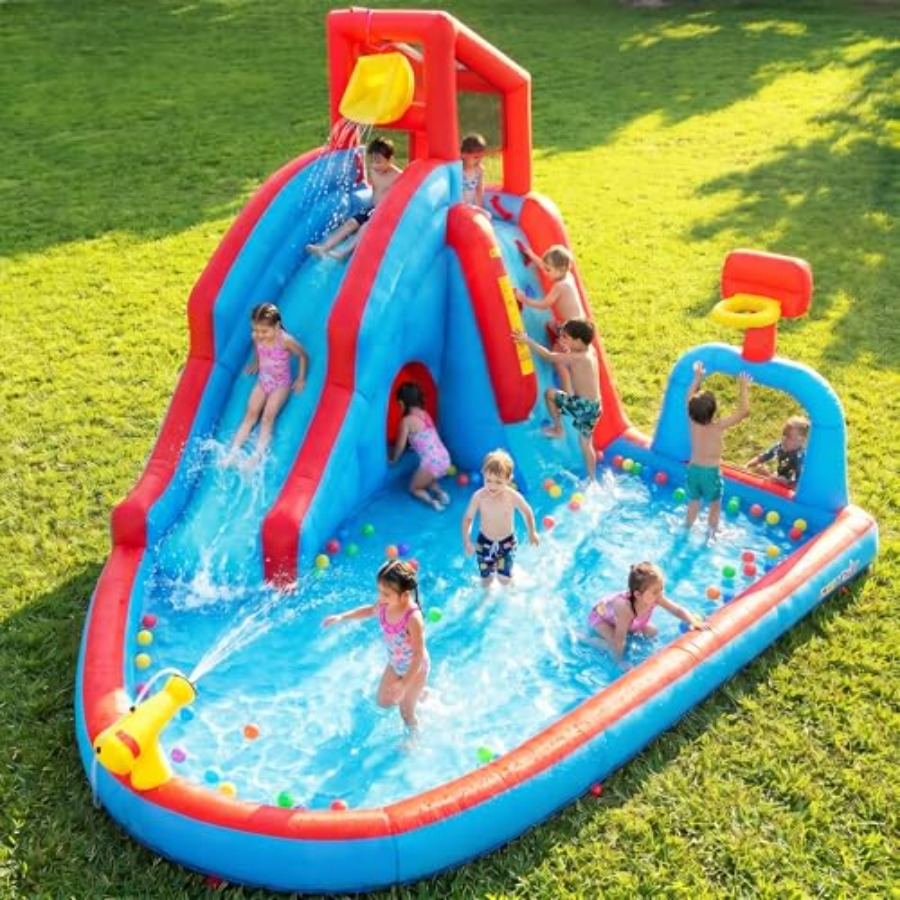 Scivolo acquatico gonfiabile d - Kids Outdoor House With Slide recensione e prezzo