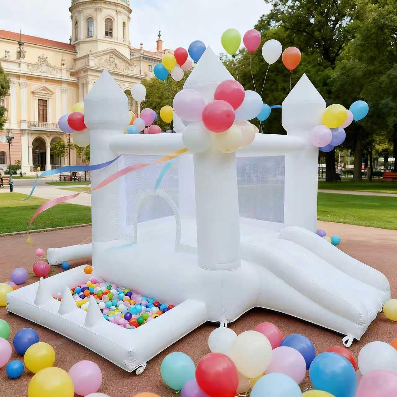 Castello Gonfiabile Bianco, pe - Kids Outdoor House With Slide recensione e prezzo