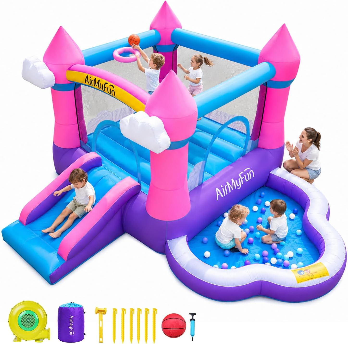 Castello Gonfiabile Rosa per B - Kids Outdoor House With Slide recensione e prezzo