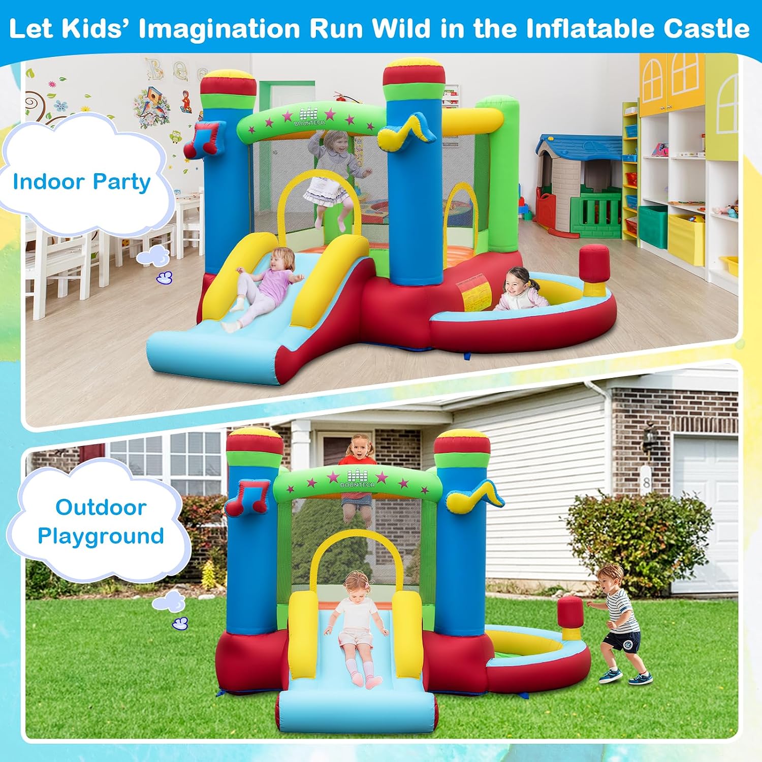 Casa Gonfiabile con Piscina di - Kids Outdoor Jumping recensione e prezzo