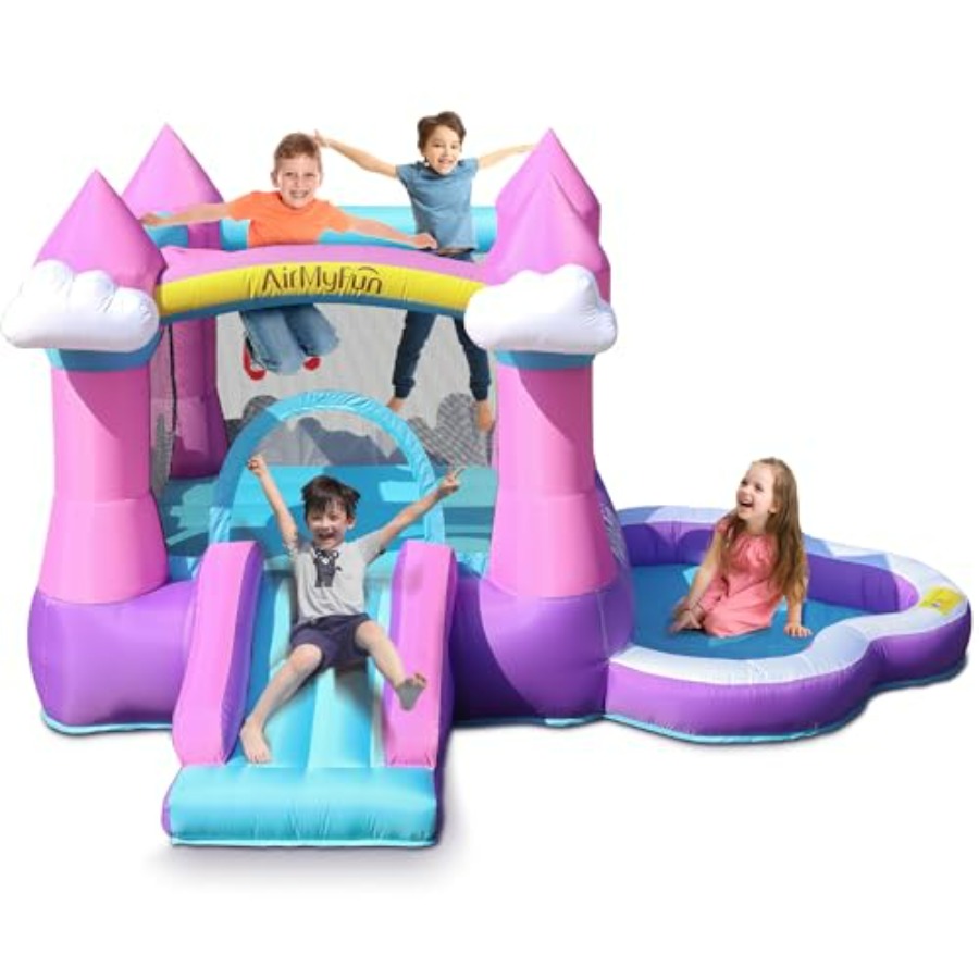 Castello gonfiabile rosa per b - Kids Outdoor House With Slide recensione e prezzo