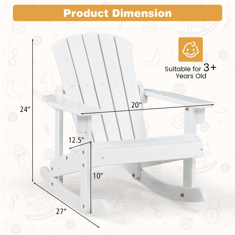 Sedia a dondolo Adirondack in  - Kids Outdoor Adirondack Chair recensione e prezzo